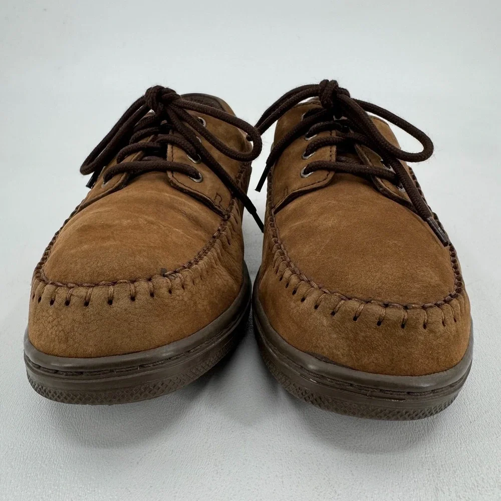 Skechers MENS Brown Leather Lace Up Casual Oxford Shoes Sneakers SIZE 10 XWIDE